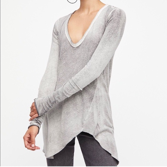 Free People We The Free Long Beach Grey Top XS - Picture 2 of 12